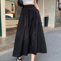 Dewlily/デューリリー Dewlily タックフレアスカート レディース 10代 20代 30代 韓国ファッション 春 夏 秋 カジュアル 可愛い おしゃれ シンプル 黒/506885039