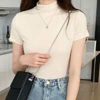 Amulet/アミュレット Amulet ハイネック半袖カットソー レディース 10代 20代 30代 韓国ファッション 夏 カジュアル 可愛い シンプル おしゃれ 大人 無/506885046