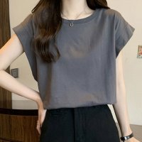 Amulet/アミュレット Amulet 半袖無地Tシャツ レディース 10代 20代 30代 韓国ファッション 夏 カジュアル 可愛い シンプル おしゃれ 無地 白 黒/506885048