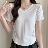 Amulet/アミュレット Amulet プレス加工デザインTシャツ レディース 10代 20代 30代 韓国ファッション 夏 カジュアル 可愛い おしゃれ シンプル 白 黒/506885053