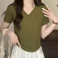 Amulet/アミュレット Amulet プレス加工デザインTシャツ レディース 10代 20代 30代 韓国ファッション 夏 カジュアル 可愛い おしゃれ シンプル 白 黒/506885053