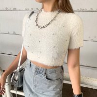 non-hedge/ノンヘッジ non－hedge ビジューシャギーショートトップス/506885227