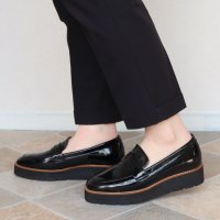 HS/エイチエス HS 【日本製】 エナメル 厚底 コイン ローファー/506885801