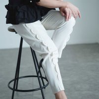 Sawa a la mode/サワアラモード Sawa a la mode スカラップテーパードパンツ/506885913