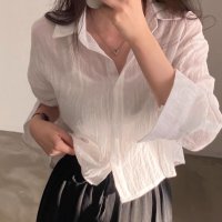 Belle Cie/ベルシー Belle Cie シャツ カーデ カーディガン 羽織り シアー 重ね着 ロールアップ レディース 韓国ファッション シンプル 大人 かわいい くすみ/506886681