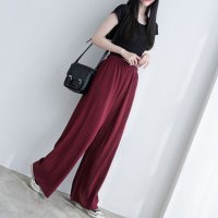Belle Cie/ベルシー Belle Cie ワイドパンツ ストレートパンツ ズボン ボトム セルフカット ゴム レディース ウエストゴム イージーパンツ プリーツ テロテロ /506886692