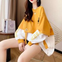 Belle Cie/ベルシー Belle Cie トレーナー ジャージー スウェット 長袖 バイカラー トップス レディース 韓国ファッション ロゴ おしゃれ かわいい くま クマ/506886706