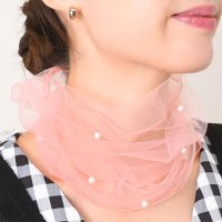 REAL STYLE/リアルスタイル REAL STYLE ネックカバー 夏用 UV つけ襟 付け衿 フェイクパール 真珠 おしゃれ 紫外線対策 日焼け タートルネック 薄手 シアー/506886943