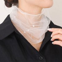 REAL STYLE/リアルスタイル REAL STYLE ネックカバー 夏用 UV つけ襟 付け衿 フェイクパール 真珠 おしゃれ 紫外線対策 日焼け タートルネック 薄手 シアー/506886943