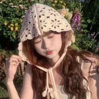 REAL STYLE/リアルスタイル REAL STYLE バブーシュカ 帽子 キャップ ハット ニット クロシェ編み 三角巾 スカーフ バンダナ ヘアアクセサリー カチューシャ お/506887012