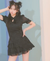 Tika/ティカ Tika ハロウィン ワンカラーフリルフレアスカートガーリーペアチャイナドレス [2点セット] 【返品不可商品】/506887488