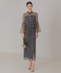 Leja/レジャ Leja スパンコール刺繍ビジューボタンフレアスリーブセットアップドレス美脚効果結婚式 パーティードレス 成人式 20代 30代 40代/506887511