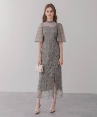 Leja/レジャ Leja 花柄刺繍スパンコールベロアスリットIラインドレス美脚効果結婚式 パーティードレス 成人式 20代 30代 40代/506887513