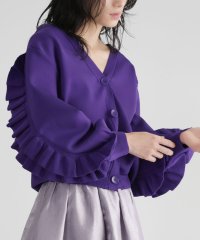 ELFRANK/エルフランク ELFRANK 袖フリルVネックニットカーディガン/506887573