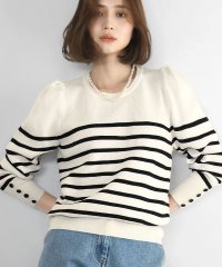 ELFRANK/エルフランク ELFRANK パフスリーブボーダーリブニットプルオーバー/506887617