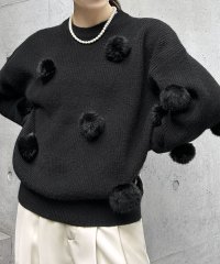 ELFRANK/エルフランク ELFRANK ファーポンポンニットプルオーバー/506887619