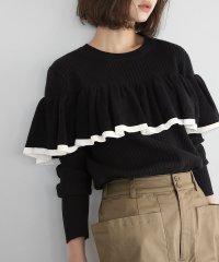 ELFRANK/エルフランク ELFRANK バイカラーフリルリブニットプルオーバー/506887622