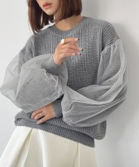 ELFRANK/エルフランク ELFRANK チュールスリーブニットプルオーバー/506887634