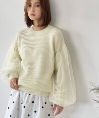 ELFRANK/エルフランク ELFRANK チュールスリーブニットプルオーバー/506887634
