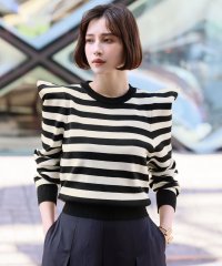 ELFRANK/エルフランク ELFRANK ボーダーニットパフスリーブプルオーバー/506887645