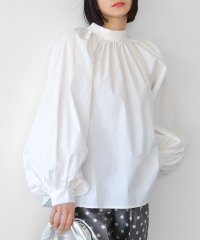 ELFRANK/エルフランク ELFRANK ボリューム袖スタンドカラーコットンブラウス【洗える】/506887653