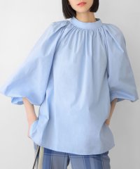 ELFRANK/エルフランク ELFRANK ボリューム袖スタンドカラーコットンブラウス【洗える】/506887653