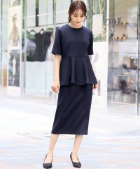 Flolia/フロリア Flolia ペプラムブラウス＆タイトスカートの2点セットアップフォーマルセレモニースーツ【洗える】/506887661