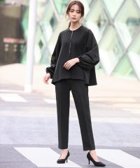 Flolia/フロリア Flolia ランタンスリーブノーカラージャケット・テーパードパンツの2点セットアップフォーマルセレモニースーツ【洗える】/506887668