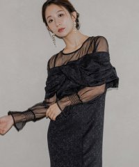 epic day/エピック デイ epic day パーティードレス 結婚式 ドレス ワンピース フロントねじりビスチェドレス オフショル 2way ボリューム袖 長袖 体型カバ/506888599
