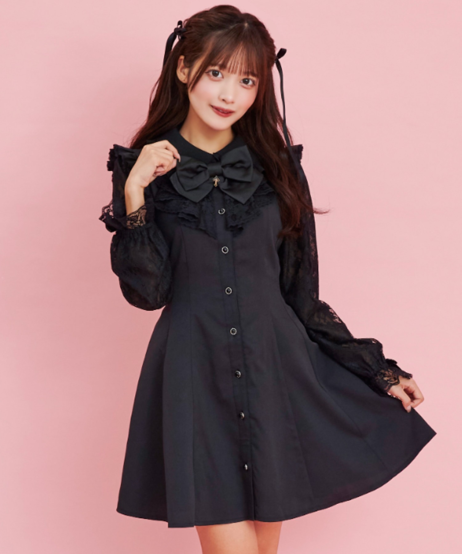 シークレットハニー Secret Honey レースラッフルワンピース シークレットハニー Secret Honey レースラッフルワンピース