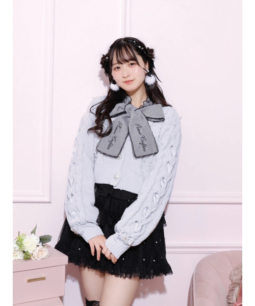 【新品タグ付き】ノエミー お嬢さんメニーパールビジューフェザーカーディガン ノエミー NOEMIE お嬢さんメニーパールビジューフェザー