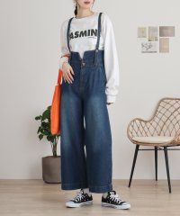 atONE/アットワン atONE デニムハイウェストサスペンダーワイドパンツ/504013087