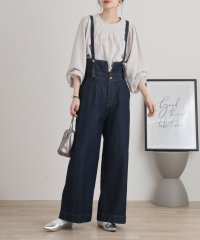 atONE/アットワン atONE デニムハイウェストサスペンダーワイドパンツ/504013087