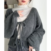 Classical Elf/クラシカルエルフ Classical Elf 【mily bilet】女性らしさ滲み出る。シャギーリボン前後2WAYカーディガン/505861142