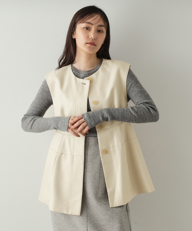 セール 30%OFF】ウールライクペプラムジレ【洗濯機洗い可