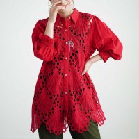 Sawa a la mode/サワアラモード Sawa a la mode 美しいカットワークのレースチュニック/506886016