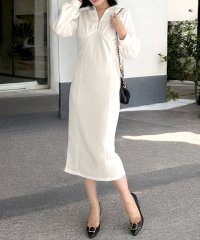 JULIA BOUTIQUE/ジュリアブティック JULIA BOUTIQUE ジップアップスウェットワンピース [24510 長袖 マキシ タイト 無地 レディース ブラック 黒 ホワイト/506886137