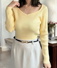 JULIA BOUTIQUE/ジュリアブティック JULIA BOUTIQUE ネックが選べる毎日リブニットトップス [24518 長袖 ミドル 無地 Vネック ハイネック レディース ブラ/506886199