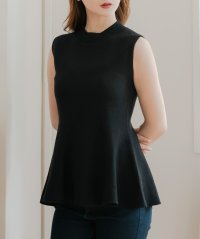 JULIA BOUTIQUE/ジュリアブティック JULIA BOUTIQUE 袖丈が選べるくびれニットトップス [24520 半袖 ノースリーブ ミドル丈 無地 Uネック レディース ブラ/506886212