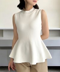 JULIA BOUTIQUE/ジュリアブティック JULIA BOUTIQUE 袖丈が選べるくびれニットトップス [24520 半袖 ノースリーブ ミドル丈 無地 Uネック レディース ブラ/506886212