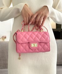 JULIA BOUTIQUE/ジュリアブティック JULIA BOUTIQUE キルティングチェーンバッグ [24645 レディース 合皮 合成皮革 かばん 鞄 カバン ブラック 黒 ピンク/506886289