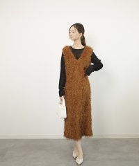 DRESS+/ドレスプラス DRESS+ フリンジ フェザーヤーン キャミワンピース/506886354