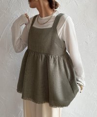 JUNOAH/ジュノア JUNOAH 裾フリンジツイードキャミソールビスチェ/506887267