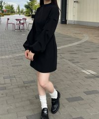 JUNOAH/ジュノア JUNOAH ハイネックウエストタックミニワンピース/506887269
