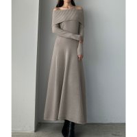 Louere/ルエレ Louere Louere オフショルフレアニットワンピース/506887302