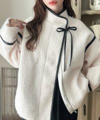 Meiru/メイル Meiru Meiru PUレザーリボンボアライトジャケット(軽め素材)/506887373