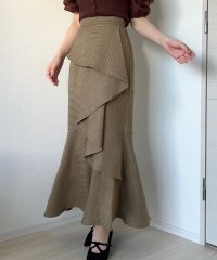 JUNOAH/ジュノア JUNOAH ハイウエストレースアップ千鳥マーメイドスカート/506887395