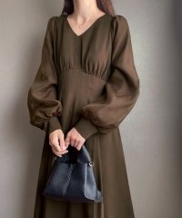 FILLOU/フィルー FILLOU FILLOU ウエストタックオーガンジーレイヤードスリーブワンピース/506887420