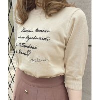 F.i.n.t/フィント F i.n.t レター刺繍5分袖ニットプルオーバー【洗える】/506889191