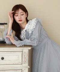 Cheek/チーク Cheek 長袖ドットシフォンレースカラーワンピース/506889287